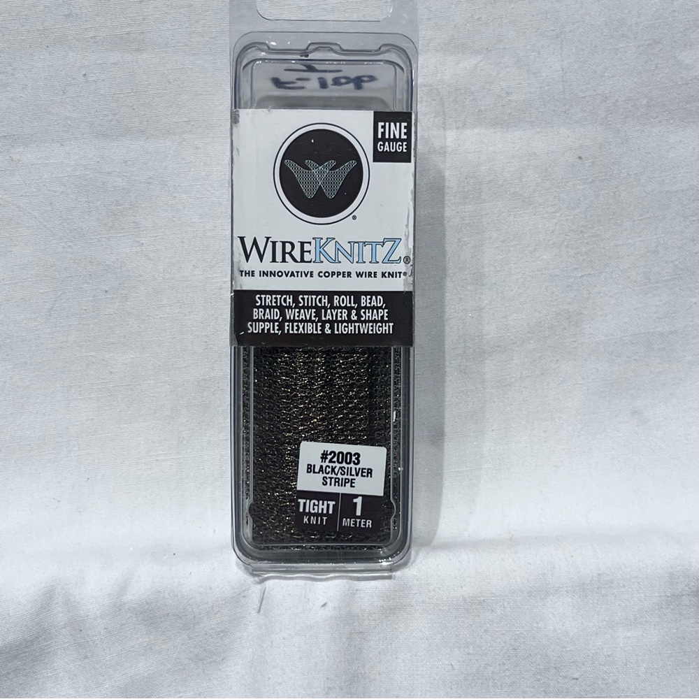 WireKnitZ. Black and Silver Stripe Fine Gauge, Tight Knit Wire
